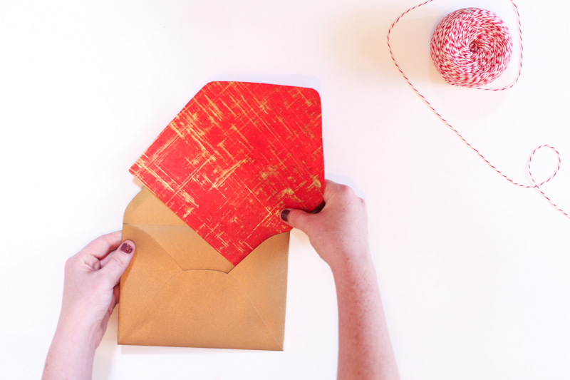DIY Holiday Card Envelope Liners